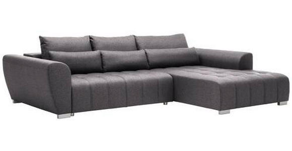 ECKSOFA in Webstoff Braun, Grau  - Silberfarben/Braun, Design, Kunststoff/Textil (304/218cm) - Carryhome