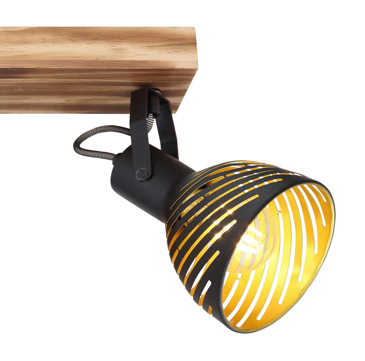 REFLEKTOR  Lenna   54/12,5/25 cm          - zlate barve/črna, Basics, kovina/les (54/12,5/25cm) - Globo