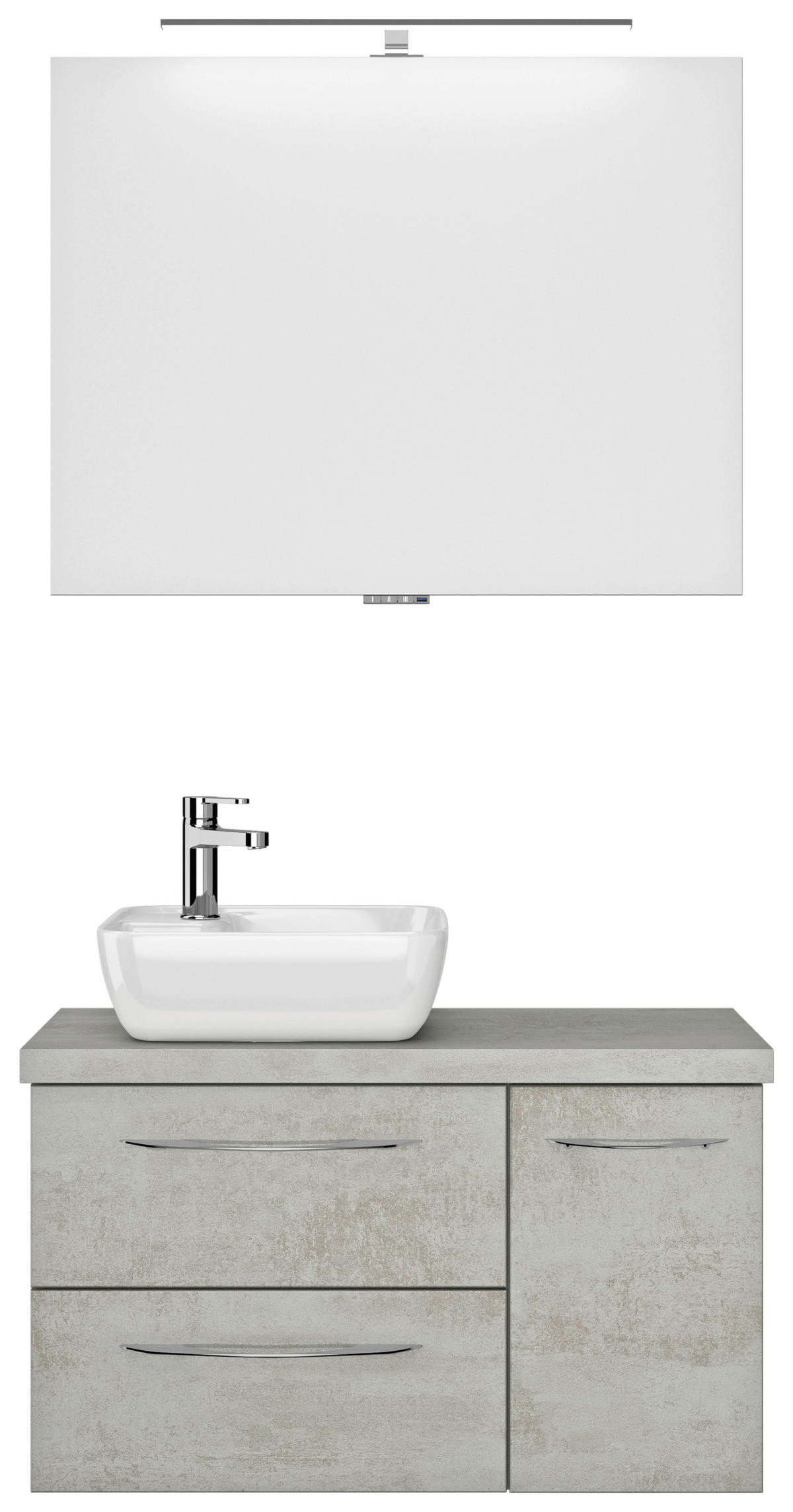 BADEZIMMER  in 90 cm  - Weiß/Grau, KONVENTIONELL, Holzwerkstoff (90cm) - Pelipal