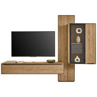 WOHNWAND  Anthrazit, Kastanienfarben 273,8/205,5/39,5 cm  - Kastanienfarben/Anthrazit, Natur, Glas/Holz (273,8/205,5/39,5cm) - Valnatura