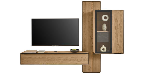 WOHNWAND  in Anthrazit, Kastanienfarben  273,8/205,5/39,5 cm  - Kastanienfarben/Anthrazit, Natur, Glas/Holz (273,8/205,5/39,5cm) - Valnatura