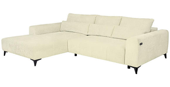 ECKSOFA  in Chenille Creme  222/279 cm  - Creme/Schwarz, KONVENTIONELL, Kunststoff/Textil (222/279cm) - Hom`in