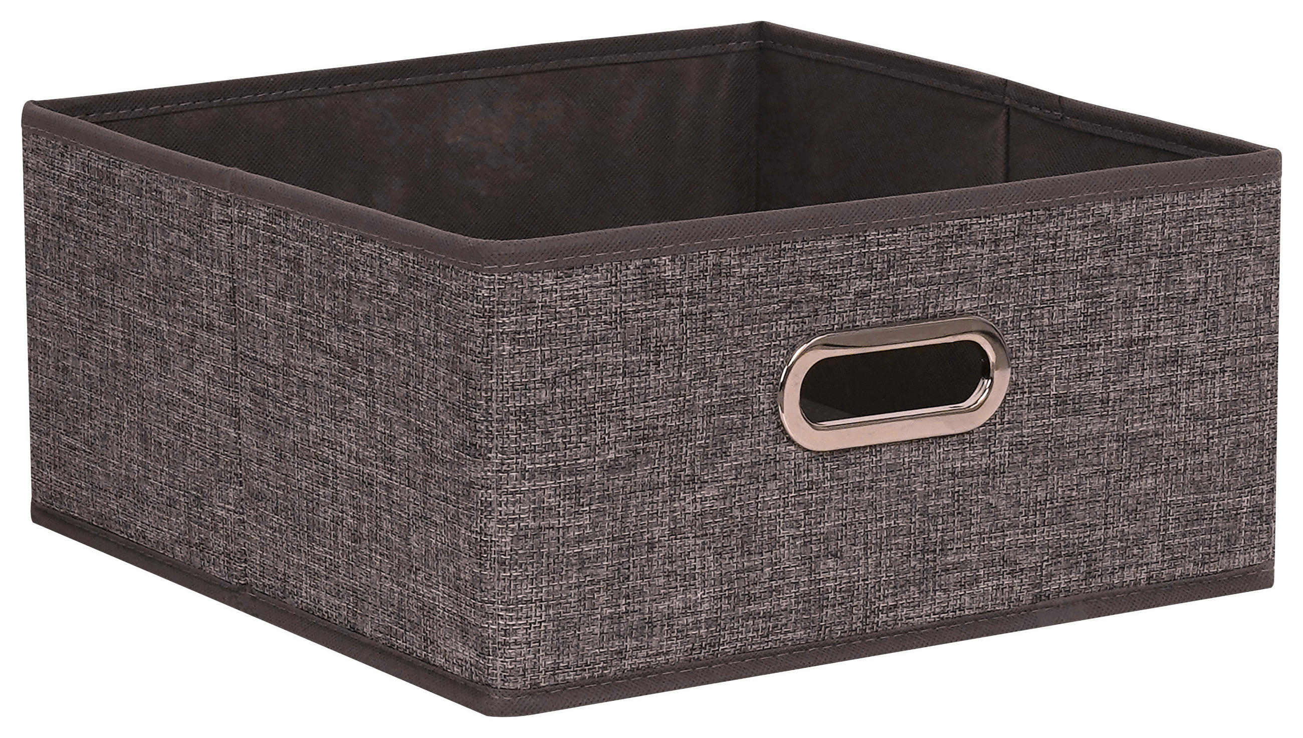 KOŠÍK DO REGÁLU, hnedá - hnedá/sivá, Basics, kartón/kov (31/31/15cm) - Homeware