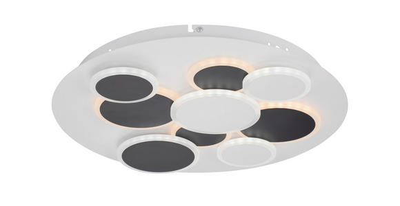 LED-DECKENLEUCHTE 46,8/6 cm - Schwarz/Weiß, Trend, Kunststoff/Metall (46,8/6cm) - Novel