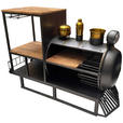 BAR Mangoholz vollmassiv Grau, Naturfarben, Goldfarben  - Goldfarben/Naturfarben, Design, Holz/Metall (152/110/60cm) - Ambia Home