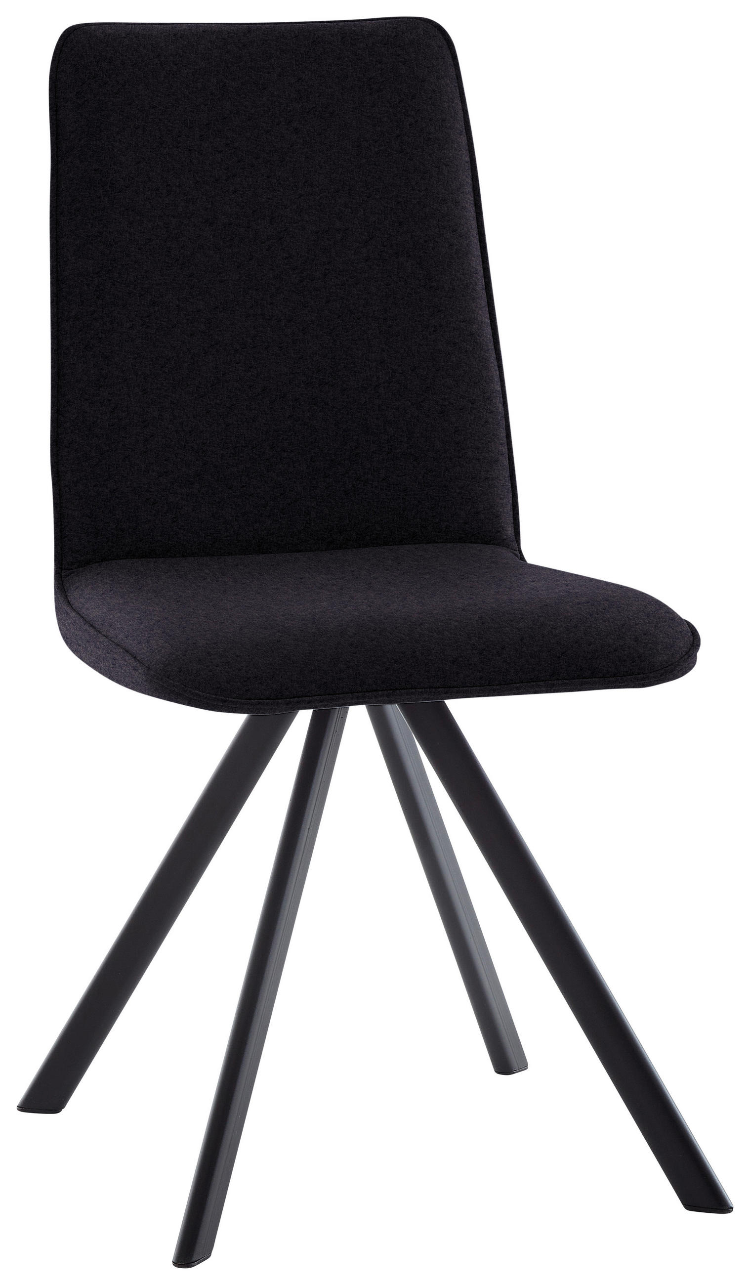 STUHL  in Eisen Flachgewebe  - Anthrazit/Schwarz, Design, Textil/Metall (48/93/60cm) - Cantus