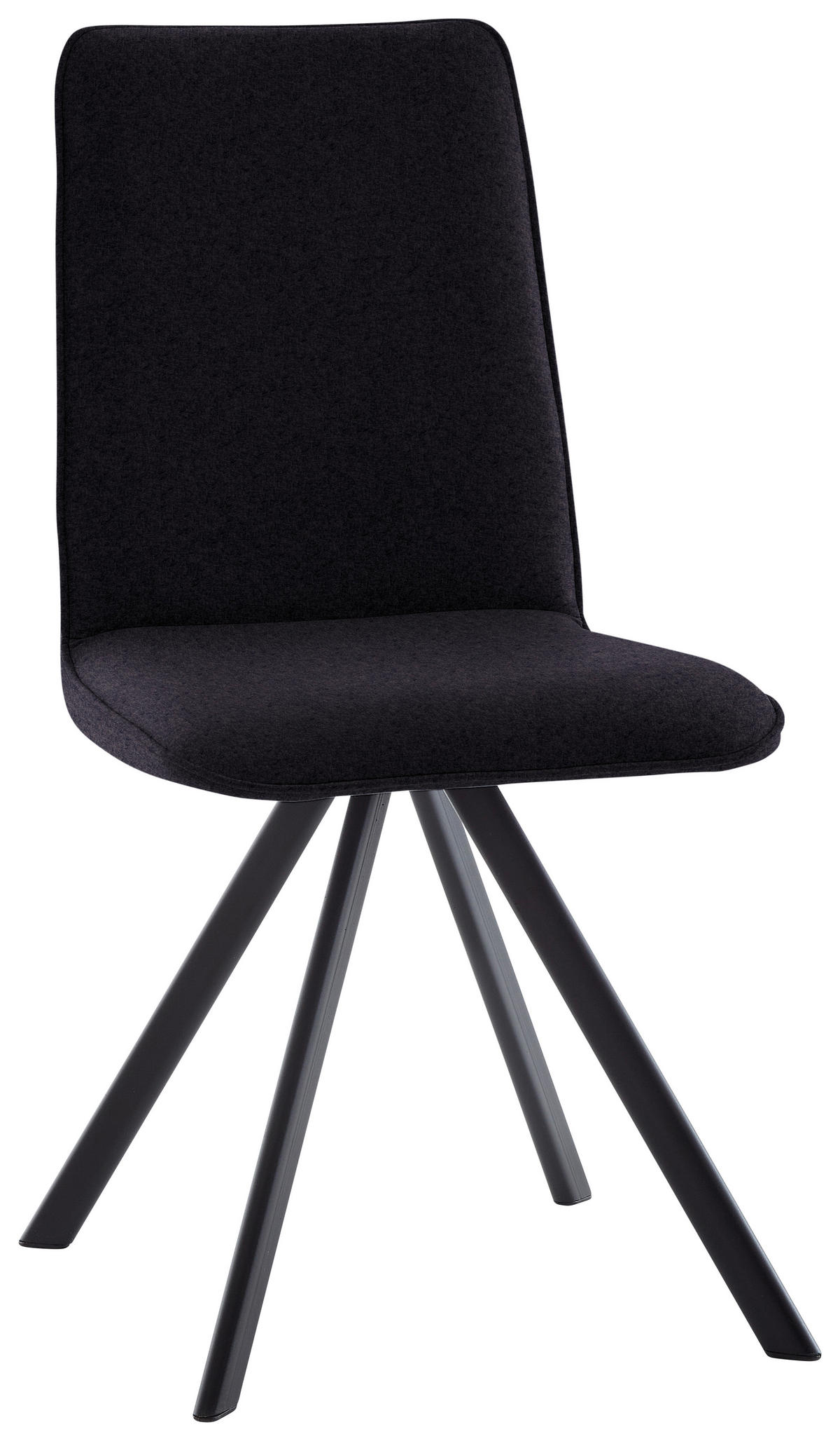 STUHL  in Eisen Flachgewebe  - Anthrazit/Schwarz, Design, Textil/Metall (48/93/60cm) - Cantus