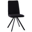 STUHL  in Eisen Flachgewebe Metall, Textil  - Anthrazit/Schwarz, Design, Textil/Metall (48/93/60cm) - Cantus
