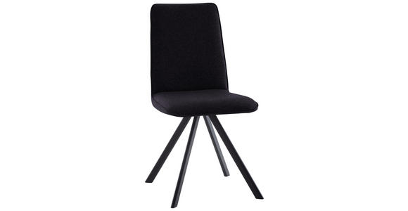 STUHL in Eisen Flachgewebe Metall, Textil - Anthrazit/Schwarz, Design, Textil/Metall (48/93/60cm) - Cantus