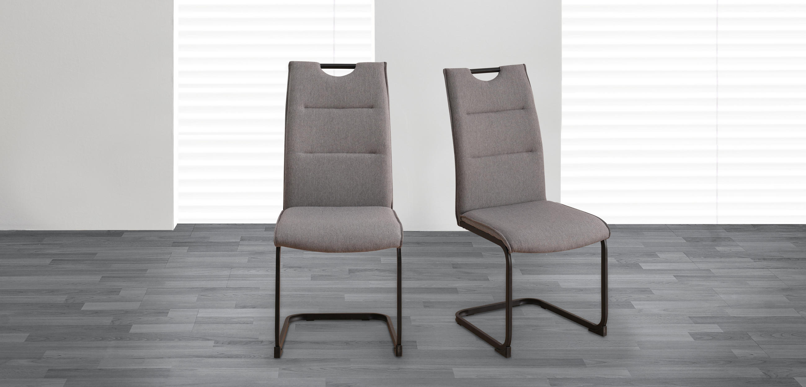 STOLIČKA S PRUŽNÝM PODNOŽÍM, tkaná textília, sivá, čierna - čierna/sivá, Design, kov/textil (44/98/60,5cm) - Carryhome