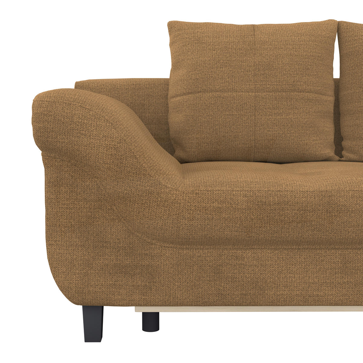 ECKSOFA MENDOZA NEW Rostfarben Chenille, Struktur Zierkissen, Rückenkissen, Bettkasten  - Rostfarben/Schwarz, KONVENTIONELL, Textil (309/197cm) - MID.YOU