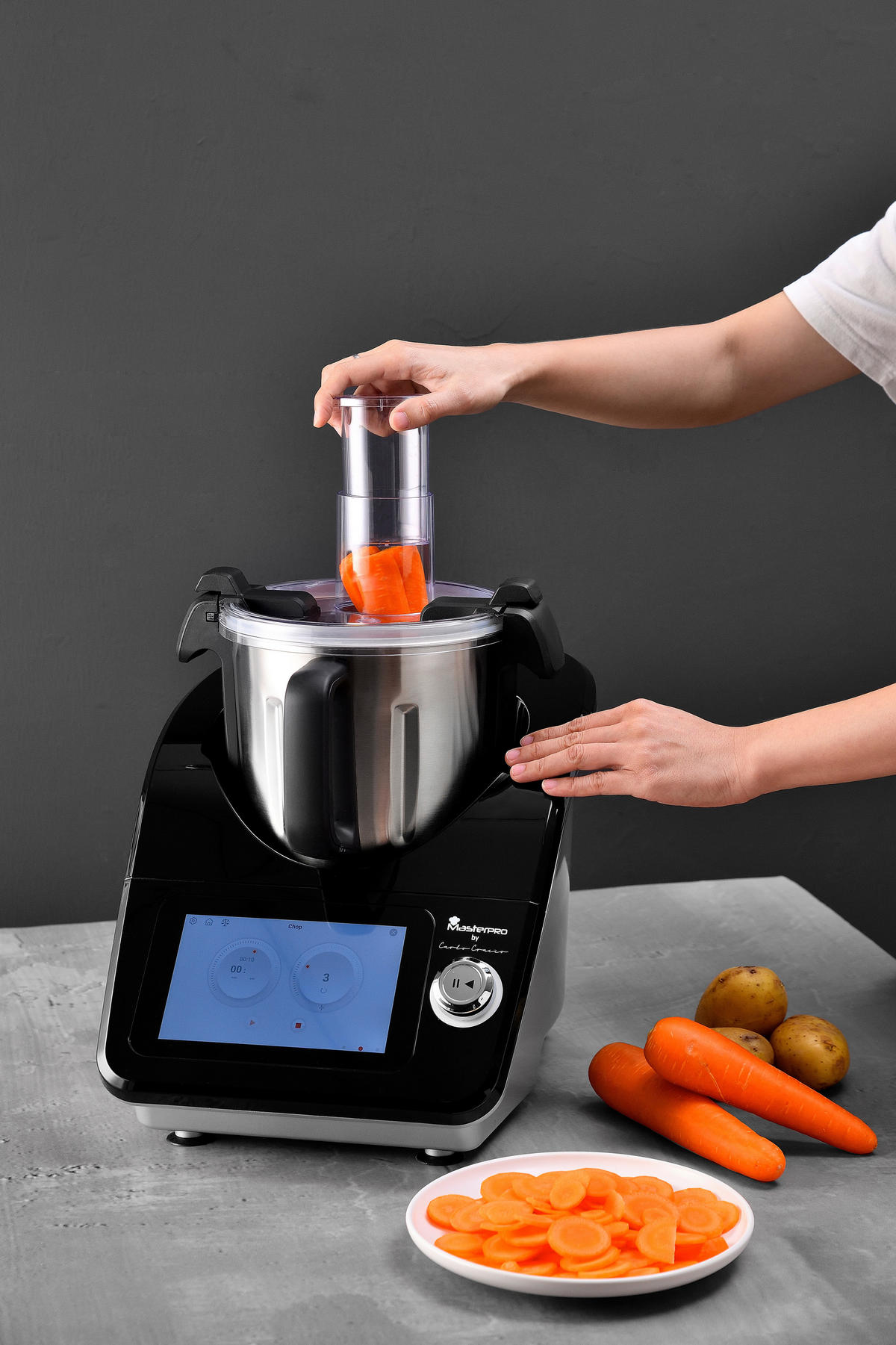 MULTICOOKER BY CARLO CRACCO  - Silberfarben/Schwarz, Trend, Metall (33.8/57/47.7cm)