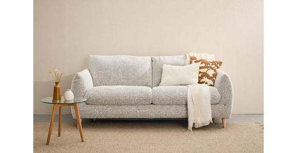 SCHLAFSOFA Flachgewebe Grau  - Naturfarben/Grau, Design, Holz/Textil (205/85/103cm) - Novel
