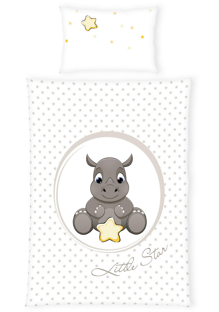 baby best Babybettwäsche Renforcé Bettwäsche Grau, Mehrfarbig, Weiß 100x135 cm