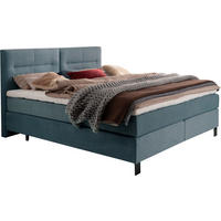 BOXSPRINGBETT 160/220 cm  in Graublau  - Graublau/Schwarz, KONVENTIONELL, Textil/Metall (160/220cm) - Esposa