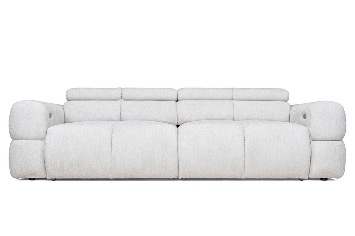 BIGSOFA Chenille Weiß  - Schwarz/Weiß, Design, Kunststoff/Textil (230/76-103/119cm) - Welnova