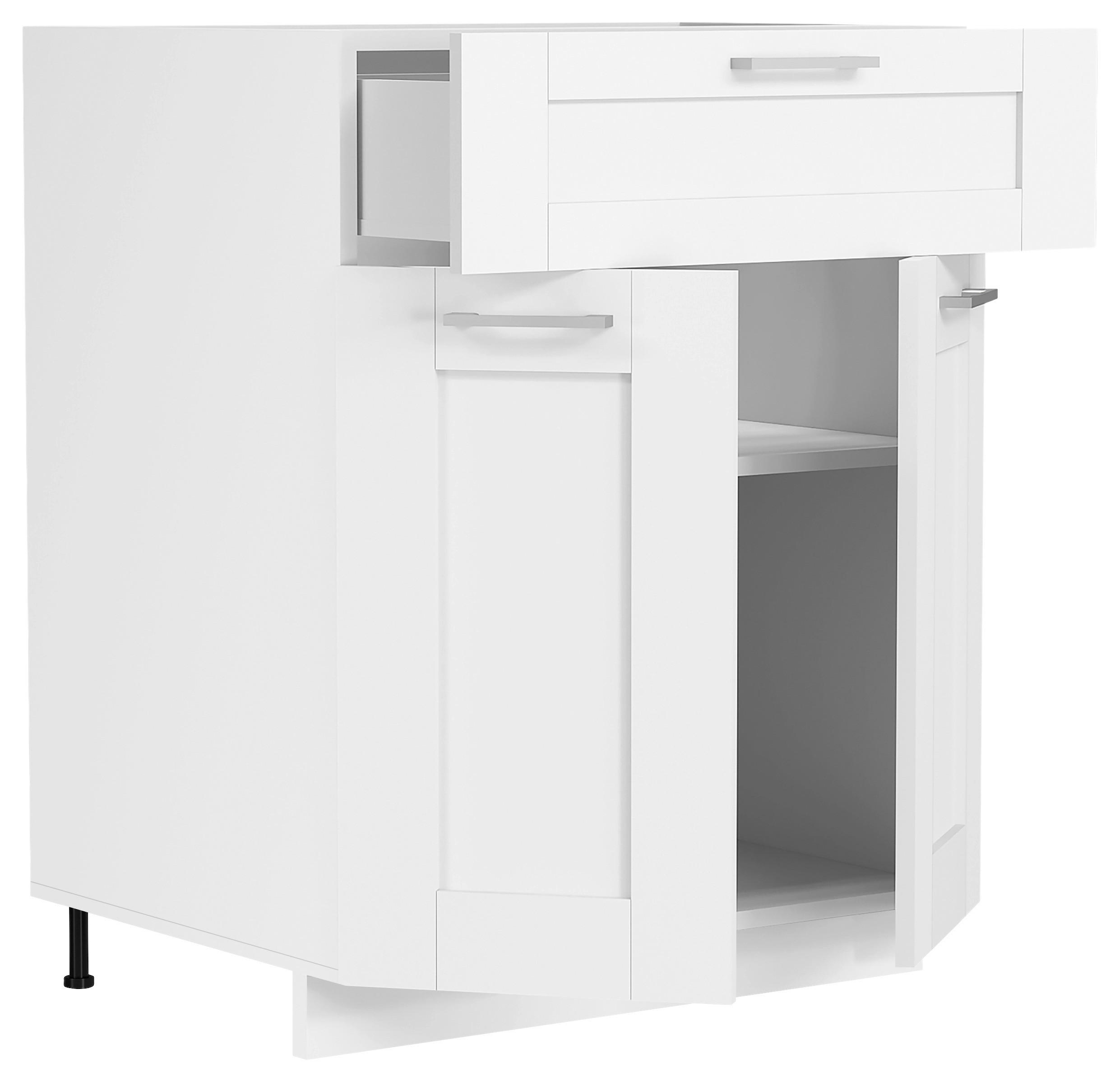 KÜCHENUNTERSCHRANK 60/82/46 cm  in Weiß  - Silberfarben/Weiß, Trend, Holzwerkstoff/Kunststoff (60/82/46cm) - MID.YOU
