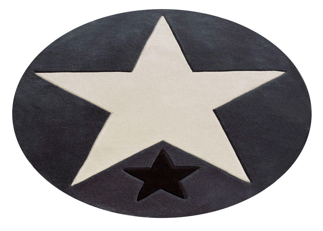 KINDERTEPPICH 130 cm Rock Star  - Dunkelgrau/Schwarz, Trend, Naturmaterialien/Textil (130cm)