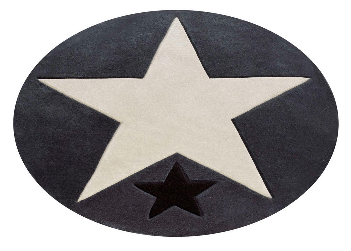 KINDERTEPPICH 130 cm Rock Star  - Dunkelgrau/Schwarz, Trend, Naturmaterialien/Textil (130cm)