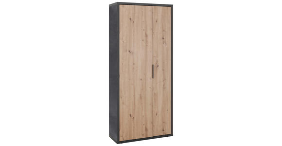 GARDEROBENSCHRANK 85,1/192/35,3 cm - Schieferfarben/Anthrazit, Design, Holzwerkstoff/Kunststoff (85,1/192/35,3cm) - Carryhome