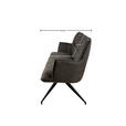 SITZBANK 203,5/87/64 cm Mikrofaser Schwarz, Dunkelgrau  - Dunkelgrau/Schwarz, Design, Textil/Metall (203,5/87/64cm) - Novel