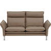 2,5-SITZER Echtleder Grau  - Chromfarben/Grau, KONVENTIONELL, Leder/Metall (176/93/88cm) - Erpo