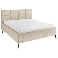 POLSTERBETT 140/200 cm,  in Beige,  - Beige/Schwarz, KONVENTIONELL, Textil/Metall (140/200cm) - SetOne by Musterring