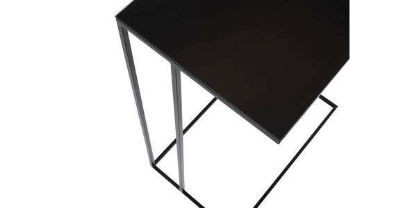BEISTELLTISCH in Metall, Glas 50/30/68 cm  - Schwarz, Design, Glas/Metall (50/30/68cm) - Novel