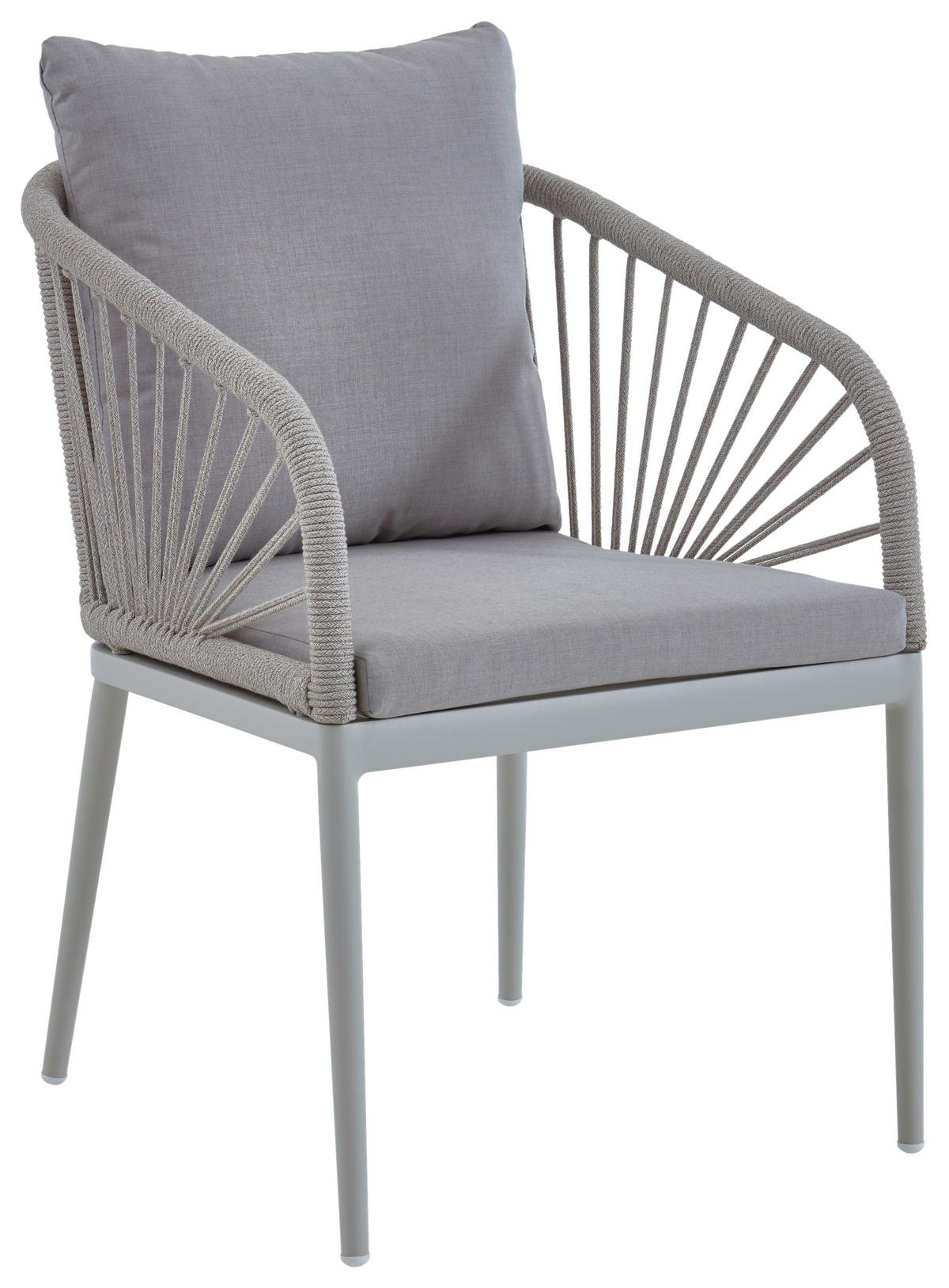 GARTENSESSEL - Greige/Alufarben, Design, Textil/Metall (56/87/63cm)