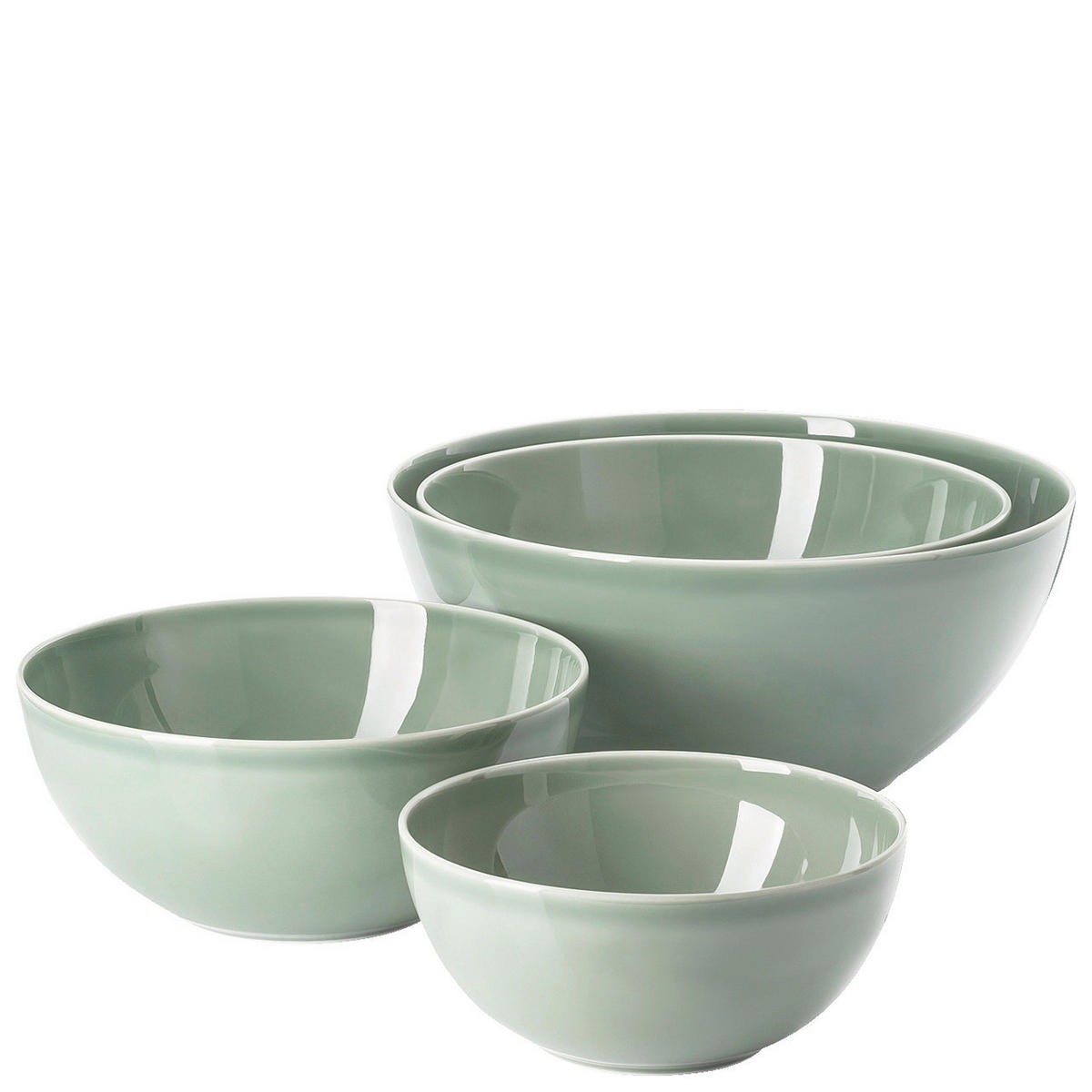 SCHÜSSELSET 4-teilig Daily Moss  37,4/29,4/28,2 cm  - Salbeigrün, Basics, Keramik (37,4/29,4/28,2cm) - Thomas