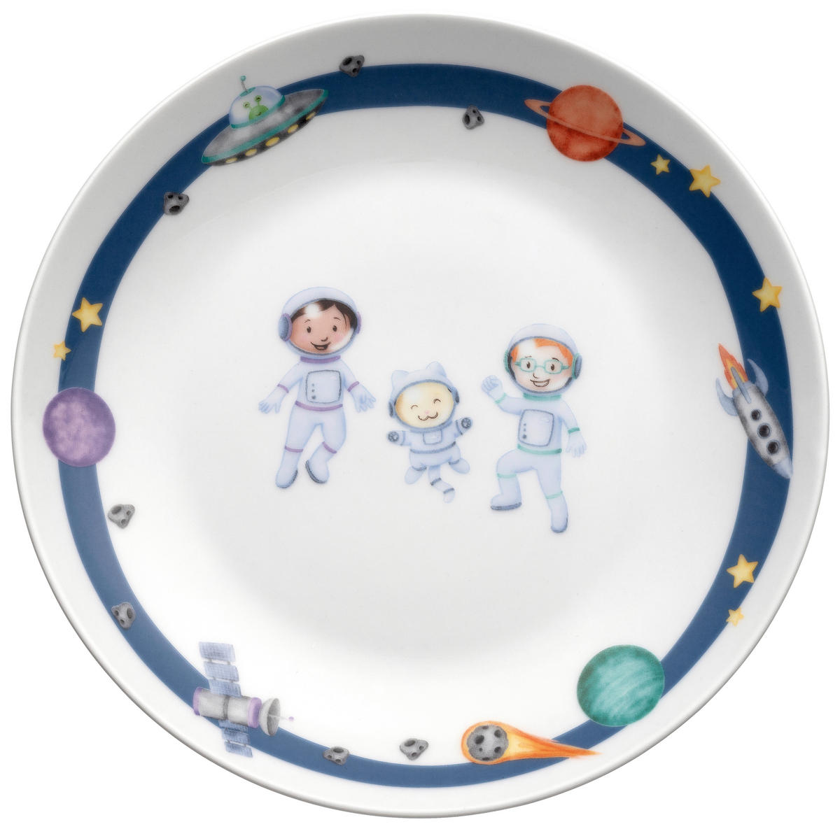 KINDERGESCHIRRSET  - Blau/Weiß, Trend, Stein (21,30/21,50/9,50cm) - Leonardo