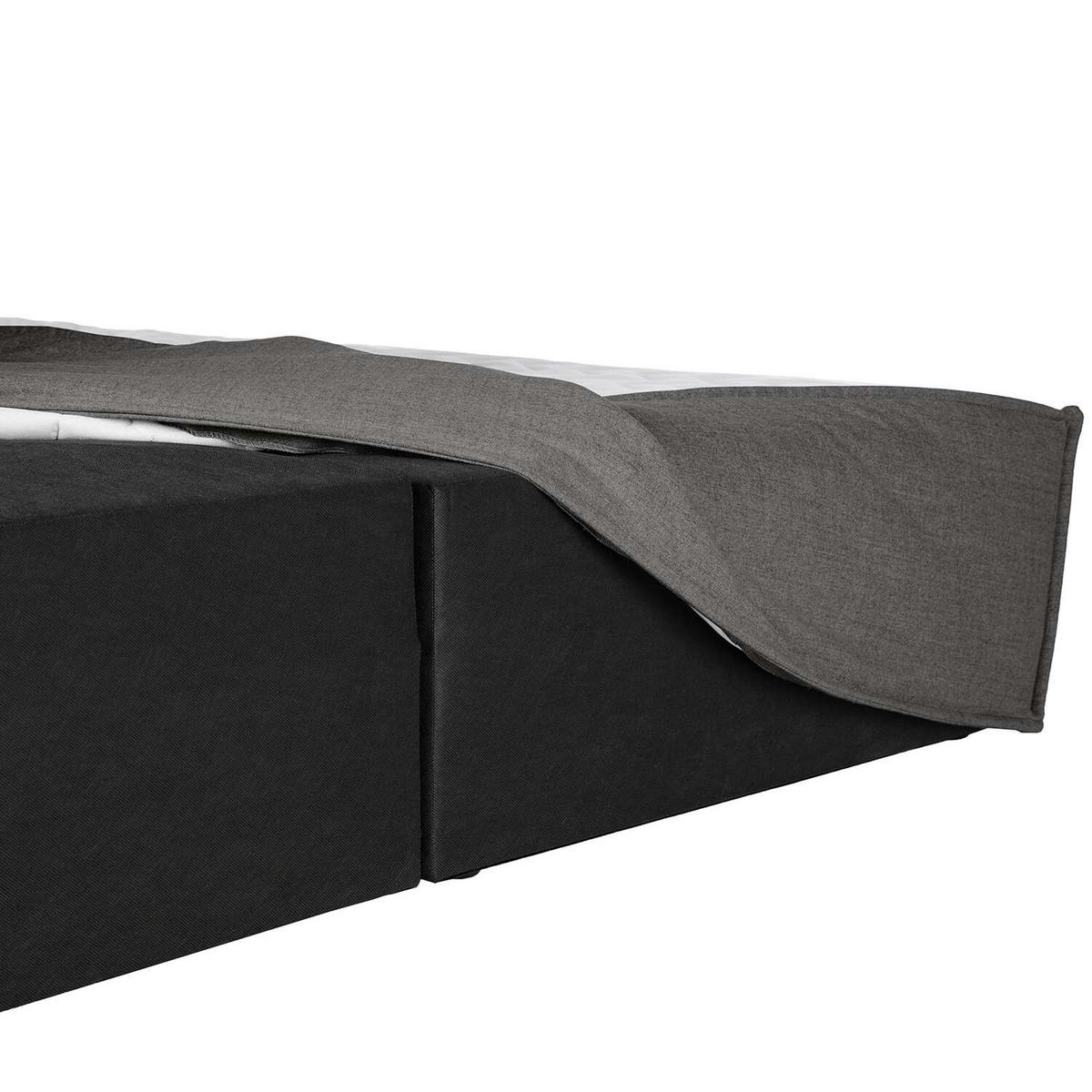 BOXSPRINGBETT 200/200 cm  in Anthrazit  - Anthrazit/Schwarz, Design, Textil (200/200cm) - home24