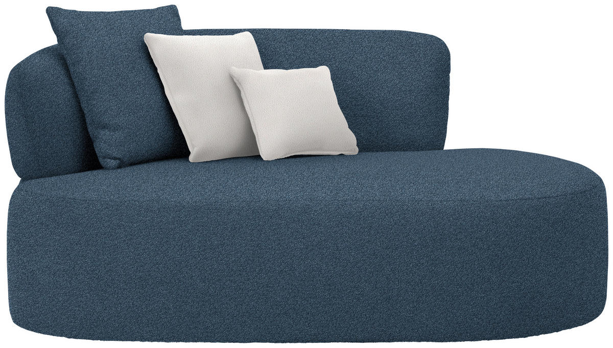 RÉCAMIERE in Plüsch Creme, Dunkelblau  - Creme/Schwarz, MODERN, Kunststoff/Textil (166/86/105cm) - Hom`in