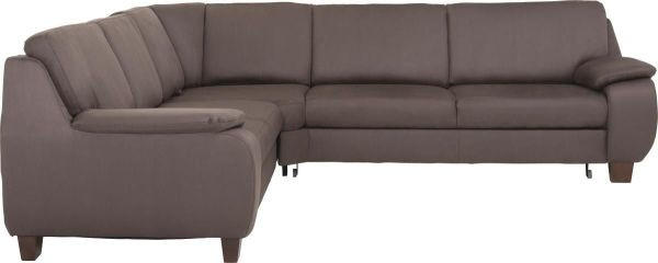 WOHNLANDSCHAFT Dunkelbraun  - Dunkelbraun, KONVENTIONELL, Holz/Textil (244/274cm) - Beldomo System