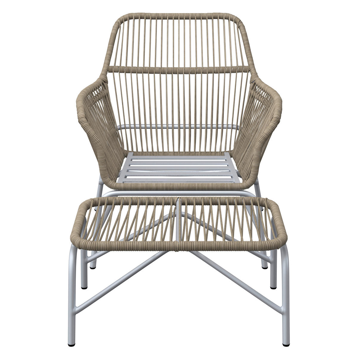 SET RELAKS FOTELJE  prirodne boje, bijela  metal, tekstil      - bijela/prirodne boje, Moderno, metal/tekstil (82/86/86cm) - Ambia Garden