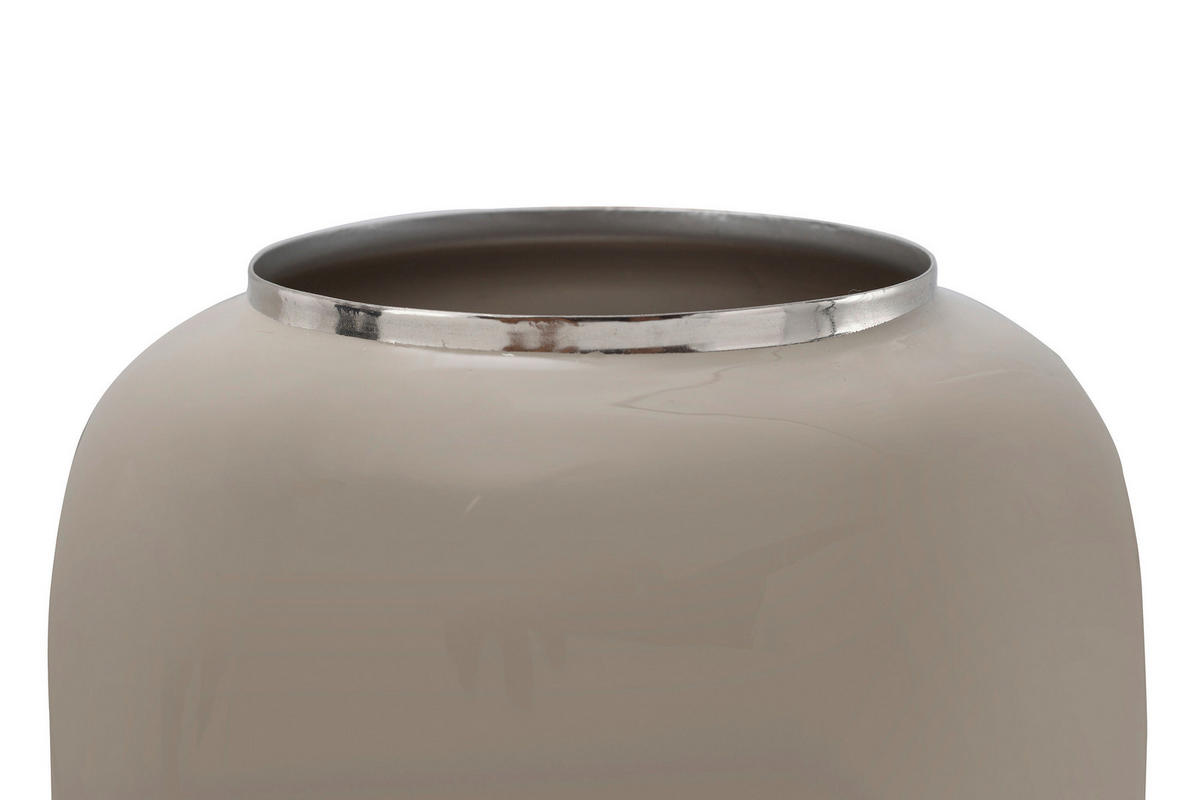 VASE  - Taupe/Silberfarben, Trend, Metall (20/20/20cm) - Kayoom