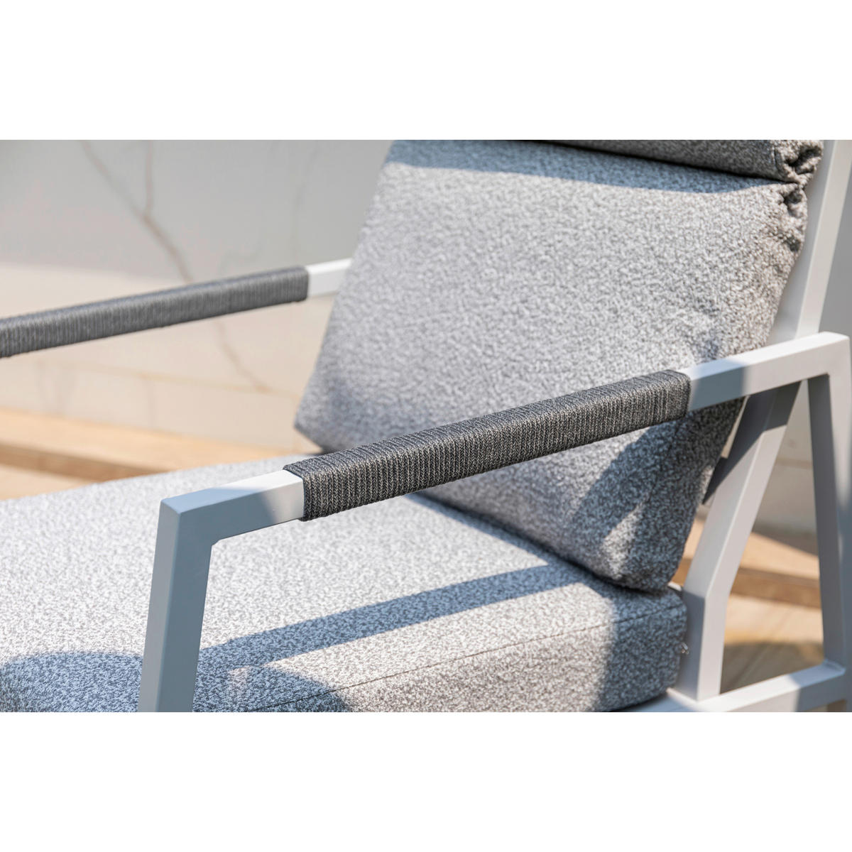 GARTENSET 3-teilig Aluminium 3-teilig  - Hellgrau, MODERN, Metall