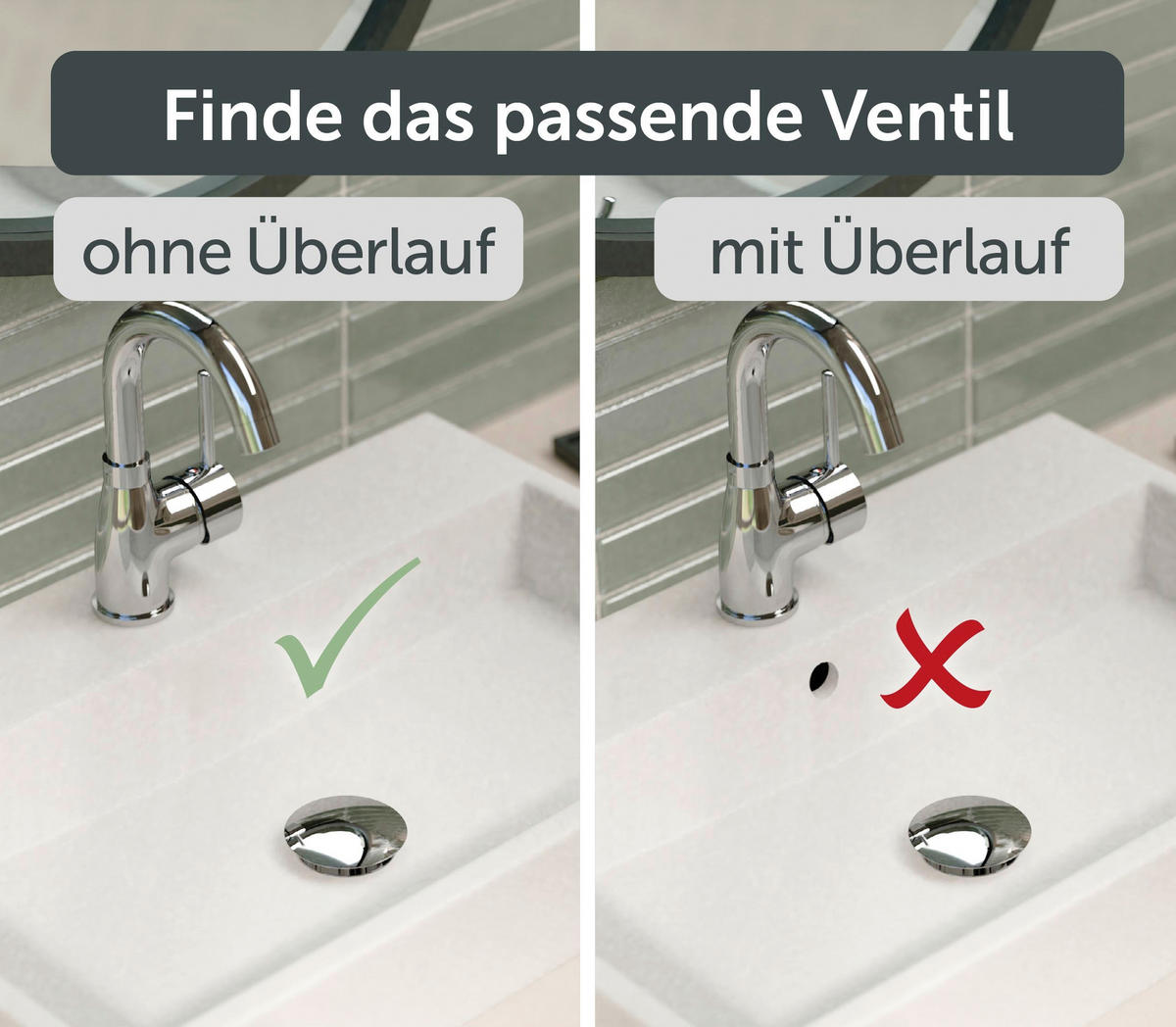 ABLAUFVENTIL  - Chromfarben, Basics, Metall (7,0/6,5cm) - Xora