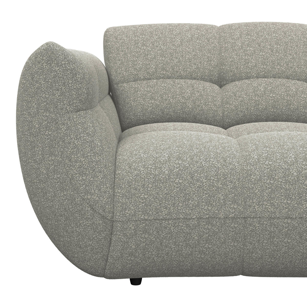 ECKSOFA Chenille Grau  - Schwarz/Grau, Trend, Kunststoff/Textil (280/178cm) - MID.YOU