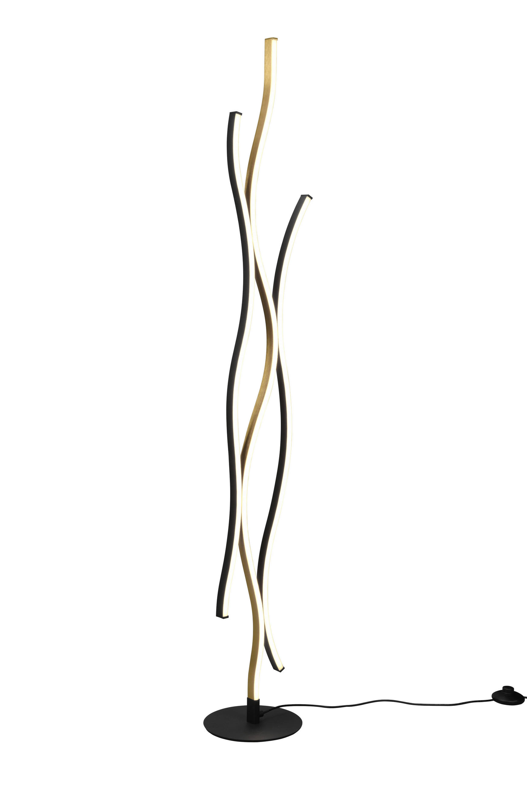LED-GOLVLAMPA Blaze 20,5/138 cm    - mässingsfärgad/svart, Design, metall (20,5/138cm) - Trio Leuchten