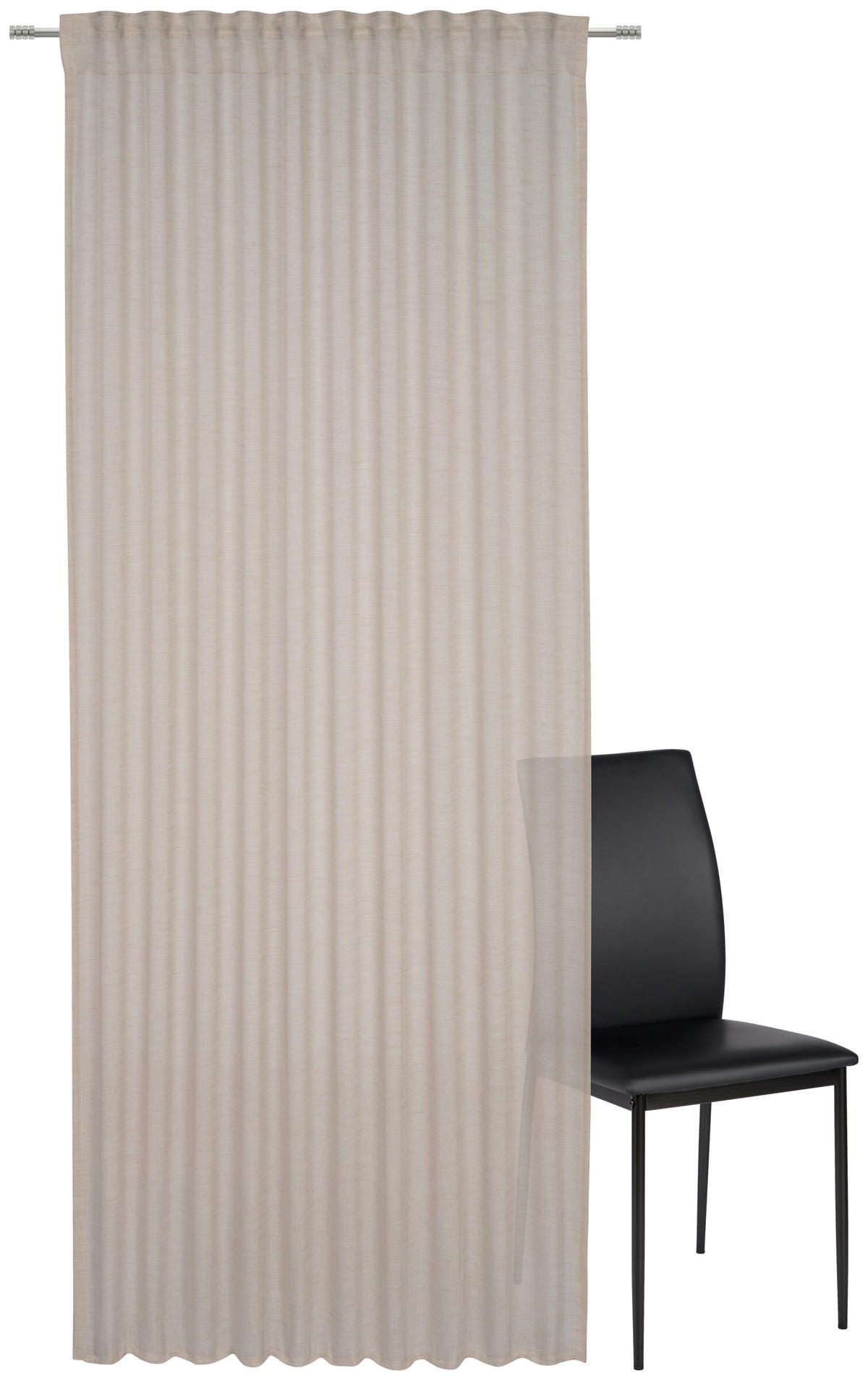 FERTIGVORHANG transparent  - Sandfarben, Basics, Textil (140/245cm) - Esposa