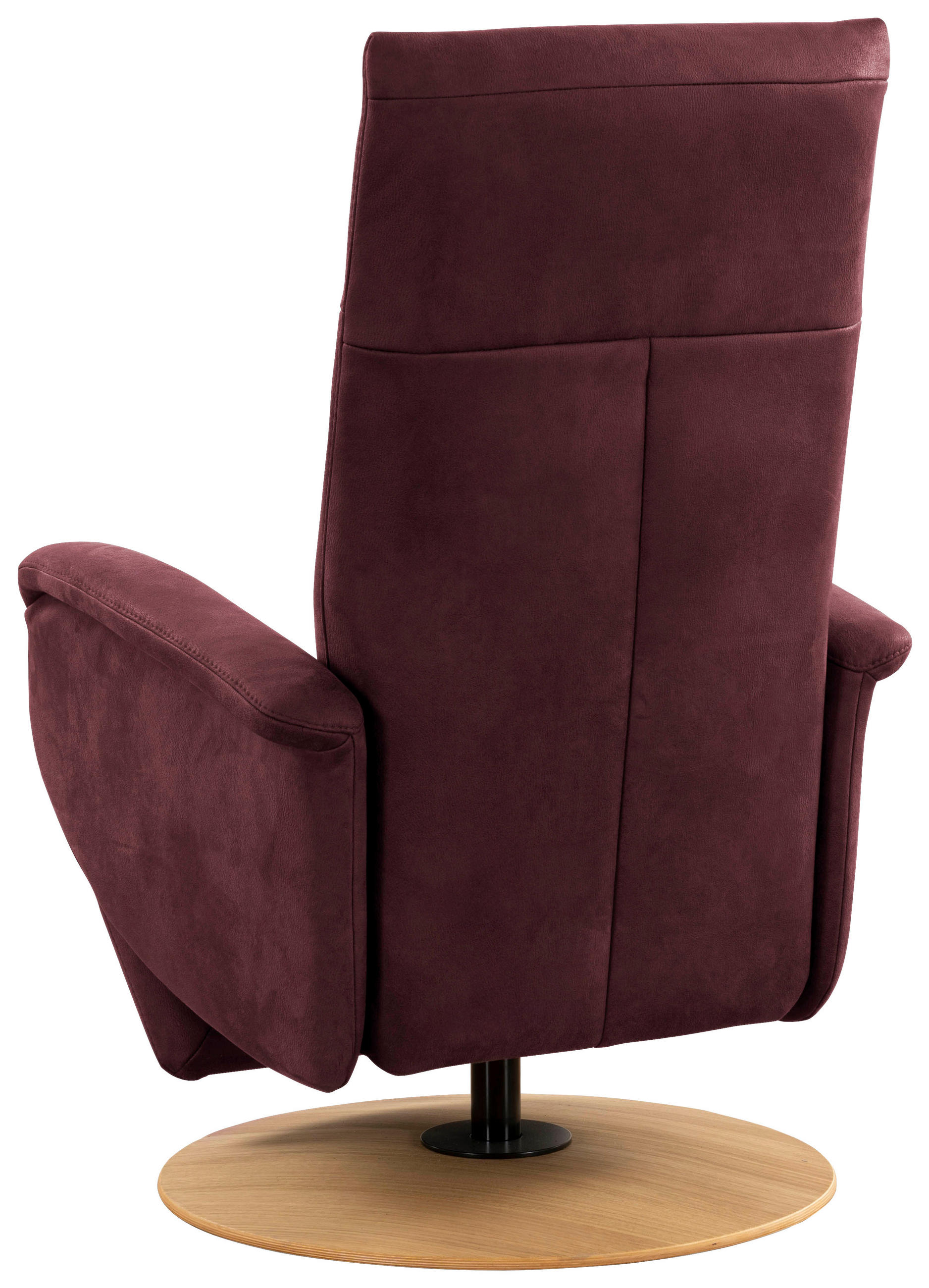 DREHSTUHL Mikrofaser Bordeaux  - Bordeaux/Eichefarben, KONVENTIONELL, Holz/Textil (75/112/82cm) - Sit & More