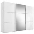 SCHWEBETÜRENSCHRANK  in Weiß  - Chromfarben/Weiß, KONVENTIONELL, Glas/Holzwerkstoff (280/222/68cm) - Moderano