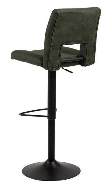 TABURET DE BAR in metal, textil negru, măsliniu  - negru/măsliniu, Basics, metal/textil (41,5/115/52cm) - MID.YOU