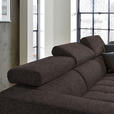 ECKSOFA in Mikrofaser Braun  - Schwarz/Braun, Design, Textil/Metall (301/207cm) - Xora