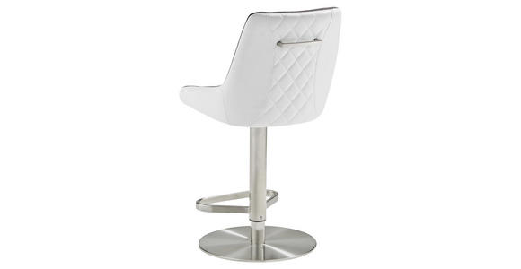BARHOCKER Lederlook Anthrazit, Weiß - Edelstahlfarben/Anthrazit, Design, Textil/Metall (47/86-110,5/56cm) - Novel
