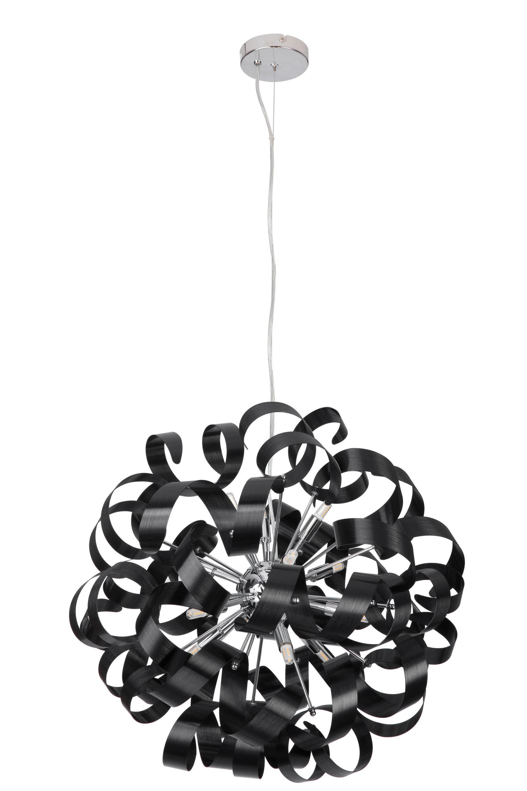 ZÁVESNÉ LED SVIETIDLO, 60/180 cm  - čierna, Design, kov (60/180cm) - Ambiente