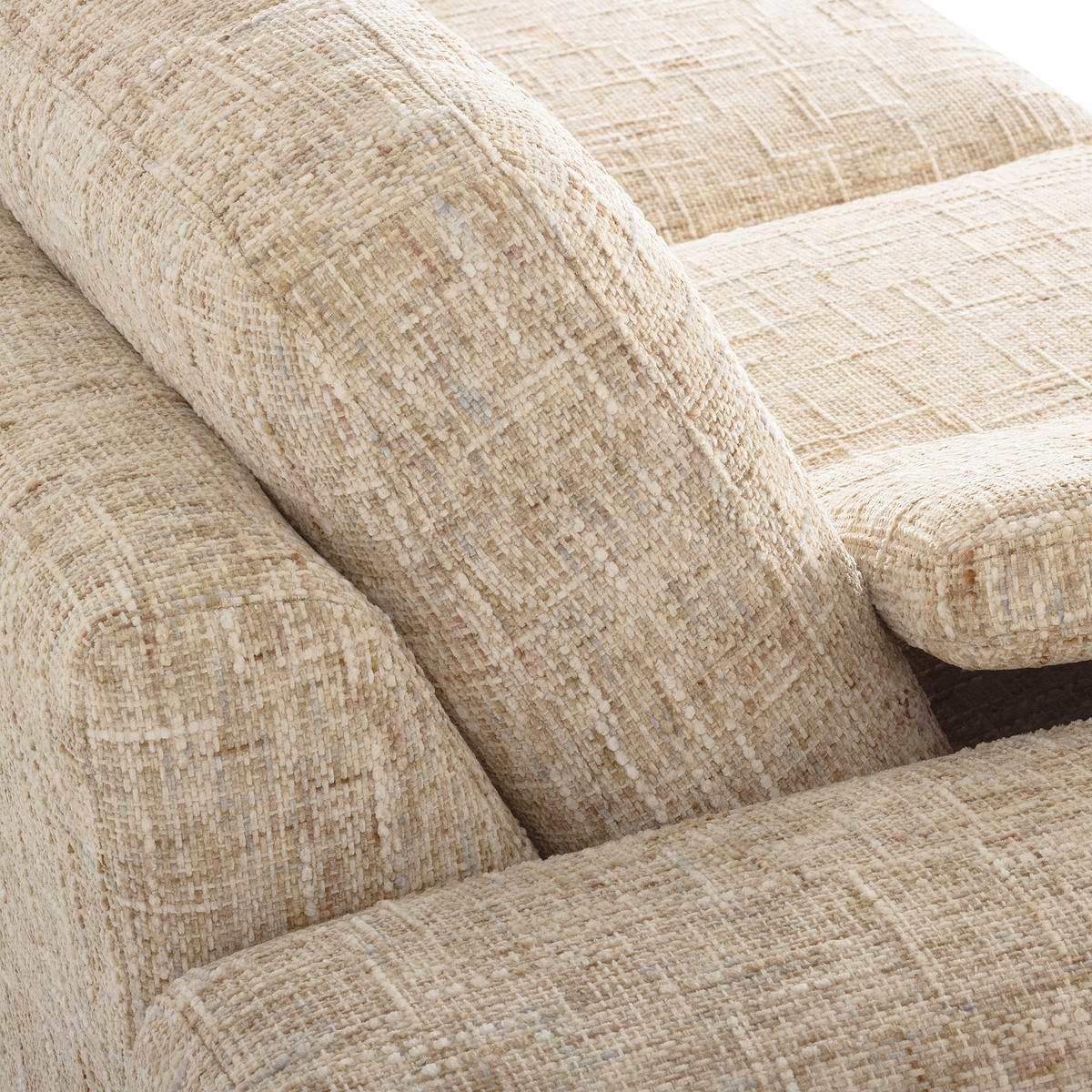 ECKSOFA  Webstoff Beige  - Chromfarben/Beige, Design, Textil/Metall (273/250cm) - Livetastic
