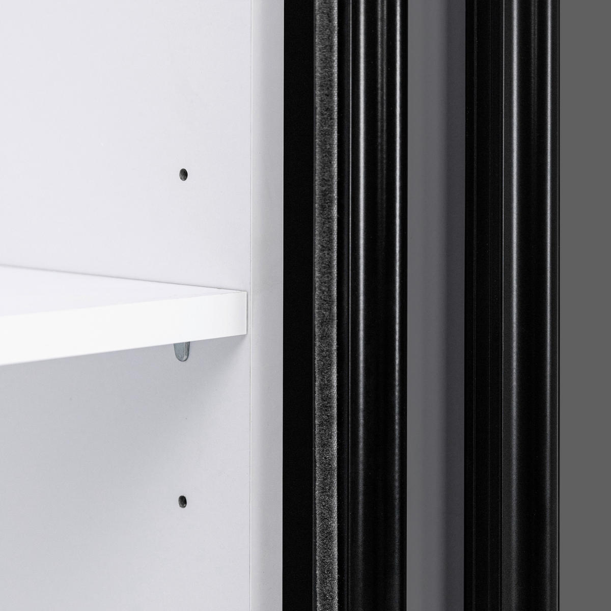 SCHIEBETÜRENSCHRANK 250/215/59,5 cm 3-türig Graphitfarben  - Graphitfarben/Schwarz, MODERN, Holzwerkstoff/Metall (250/215/59,5cm) - MID.YOU