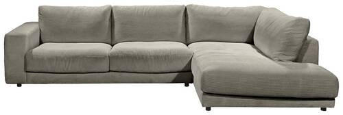 ECKSOFA Graubraun Cord  - Graubraun/Schwarz, Design, Kunststoff/Textil (325/224cm) - Hom`in